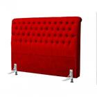 Cabeceira King Estofada Imperatriz Veludo Vermelho Simbal