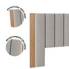 Cabeceira King Estofada Linho Cinza Claro Tw196 Freijó Liso D