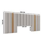 Cabeceira King Estofada Linho Cinza Claro Tw196 Freijó Liso D