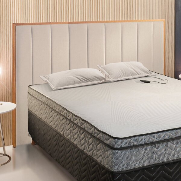 Cabeceira King Estofada Nina Paropas By Ecosono Bege/palazzo