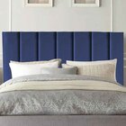 Cabeceira King Estofada Para Cama Box Carla 195 Cm Suede Azul