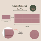 Cabeceira King Linho 195x60 Cama Box Modulada Retangular Rosa