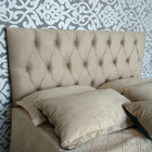Cabeceira King Luna Suede Liso Bege 195 X 120 Rbl