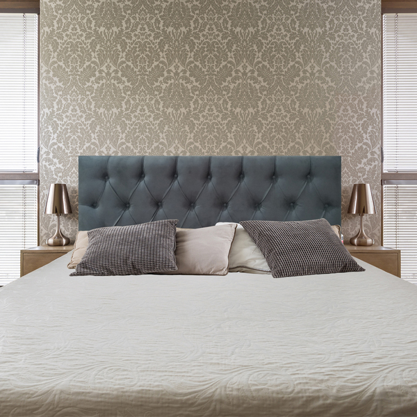 Cabeceira King Luna Suede Liso Cinza 195 X 80 Rbl