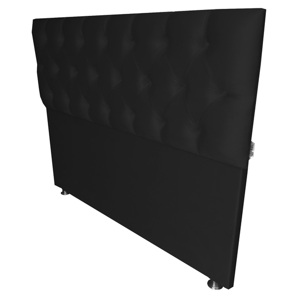 Cabeceira King Luna Suede Liso Preto 195 X 120 Rbl
