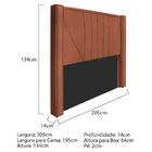 Cabeceira King Minsk P02 195 Cm Para Cama Box Suede - Amarena