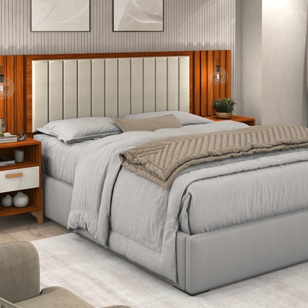 Cabeceira King Onix 1.60 Ripado Cinamomo/off White - Vitamov