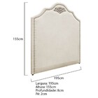 Cabeceira King Orlando P02 195 Cm Para Cama Box Corano - Doce