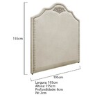 Cabeceira King Orlando P02 195 Cm Para Cama Box Linho - Doce