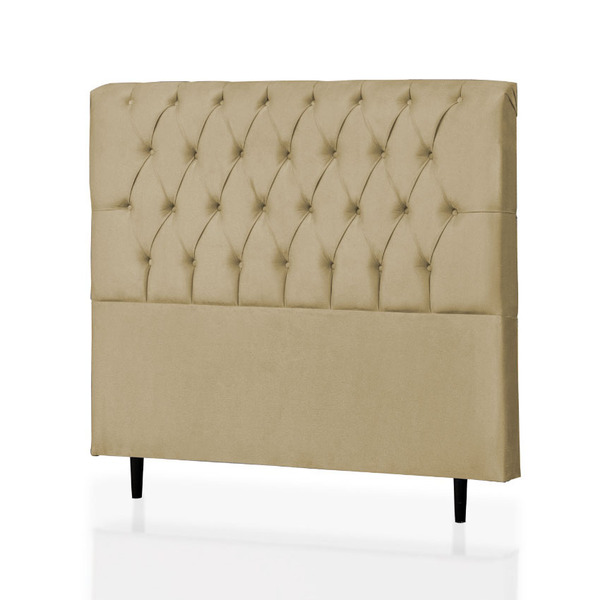 Cabeceira King Paris 195 Cm Suede Marfim - D A Decor