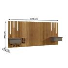 Cabeceira King Paris Ripado Quarto 2 Mesas Com Gaveta E Led