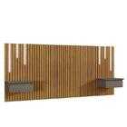 Cabeceira King Paris Ripado Quarto 2 Mesas Com Gaveta E Led