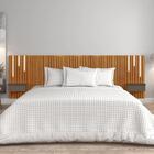 Cabeceira King Paris Ripado Quarto 2 Mesas Com Gaveta E Led