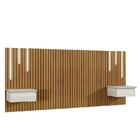 Cabeceira King Paris Ripado Quarto 2 Mesas Com Gaveta E Led