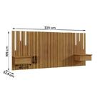 Cabeceira King Paris Ripado Quarto 2 Mesas Com Gaveta E Led