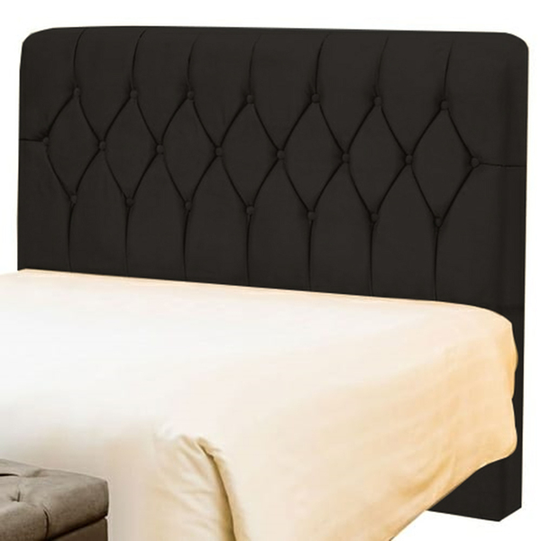 Cabeceira King Pérola 195 Cm Suede Preto - D A Decor