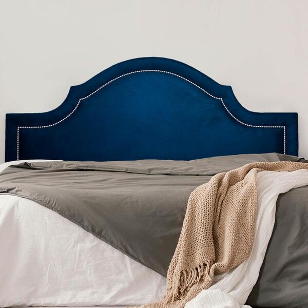 Cabeceira King Provençal Luxo 193x60 Suede Azul - Tachas Prata