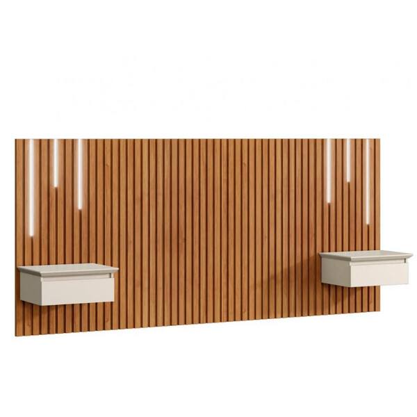 Cabeceira King Ripada Paris Com 2 Mesas De Cabeceira Mavaular