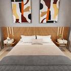 Cabeceira King Ripada Quarto Manila 2 Mesas E Led