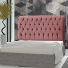 Cabeceira King Size 193cm Para Cama Box Alice Suede  Rose - C
