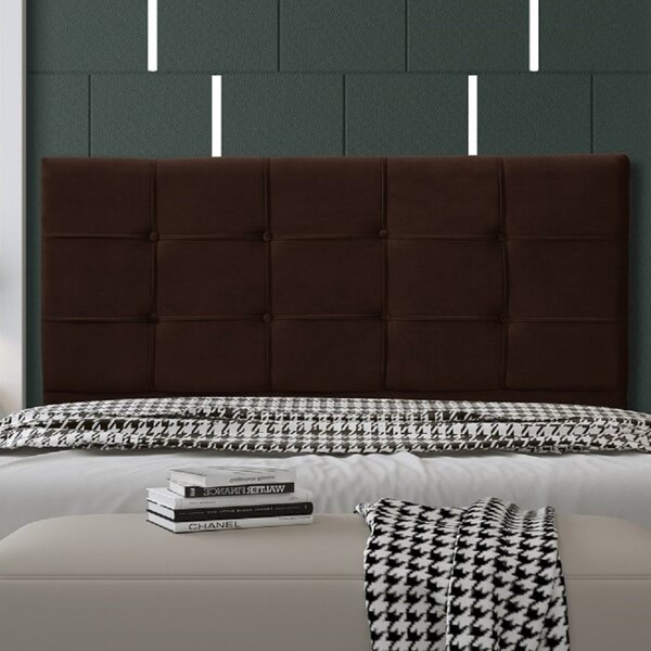 Cabeceira King Size 195cm Ana Luisa  Suede Veludo Marrom