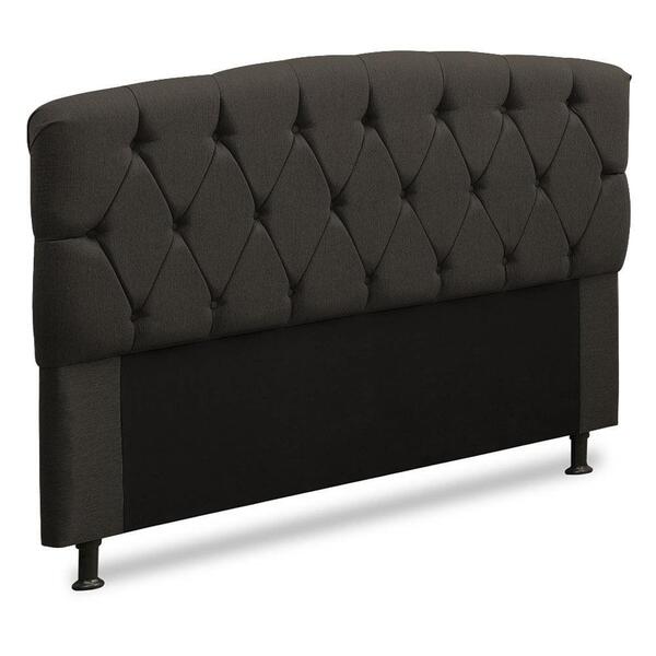 Cabeceira King Size Dubai Veludo Castor 1,95m
