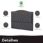 Cabeceira King Size Estofada Para Cama Box Maitê Veludo Cinza