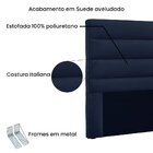 Cabeceira King Size Estofada Suede 195cm La Itáliana  Azul Ma