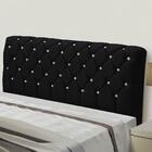 Cabeceira King Size Luxúria Suede Preto Amassado 1,95m