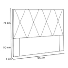 Cabeceira King Size Serena 195cm Veludo - Bege