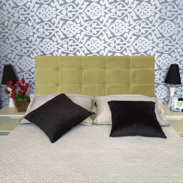 Cabeceira King Size Viena 1 95m Estofado Modulado Suede Bege