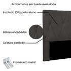 Cabeceira King Suede 195cm Aquilla  Cinza