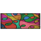 Cabeceira King Suede Estampado Abstrato Colorido Painel Cama