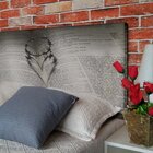 Cabeceira King Suede Estampado Bíblia Painel Cama Box 195 X 60