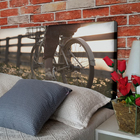 Cabeceira King Suede Estampado Bicicleta Painel Cama Box 195