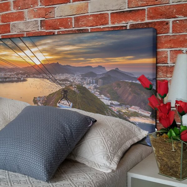 Cabeceira King Suede Estampado Bonde Painel Cama Box 195 X 60