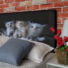 Cabeceira King Suede Estampado Cat Painel Cama Box 195 X 60