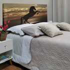 Cabeceira King Suede Estampado Cavalo Painel Cama Box 195 X 60
