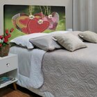 Cabeceira King Suede Estampado Coração Painel Cama Box 195 X