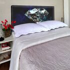 Cabeceira King Suede Estampado Diamante Painel Cama Box 195 X