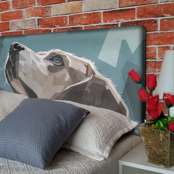 Cabeceira King Suede Estampado Dog Painel Cama Box 195 X 60