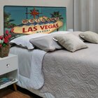 Cabeceira King Suede Estampado Las Vegas Painel Cama Box 195