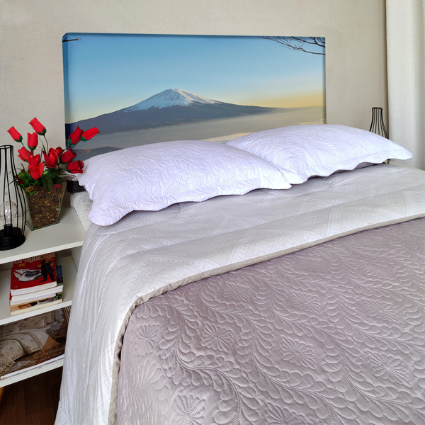Cabeceira King Suede Estampado Monte Painel Cama Box 195 X 60