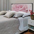 Cabeceira King Suede Estampado Rosa Clara Painel Cama Box 195