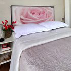 Cabeceira King Suede Estampado Rosa Clara Painel Cama Box 195