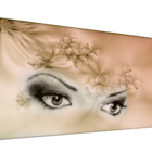 Cabeceira King Suede Estampado Rosto Painel Cama Box 195 X 60