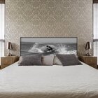 Cabeceira King Suede Estampado Surf Painel Cama Box 195 X 60
