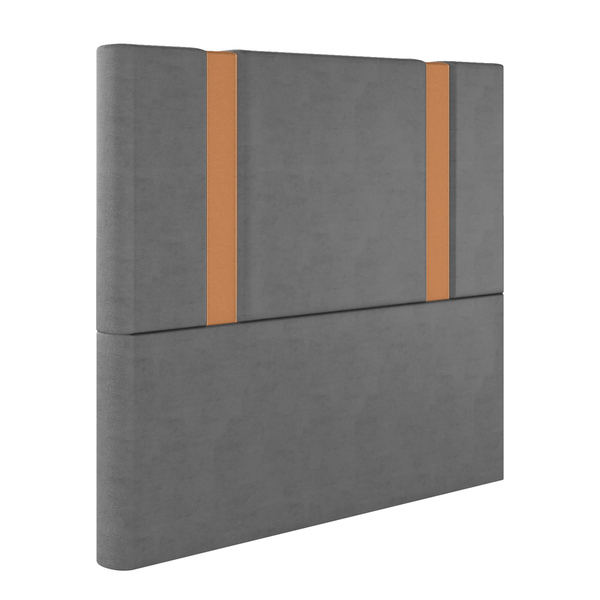 Cabeceira King Verona Em Veludo Com Sapata Cor Cinza Sonhar