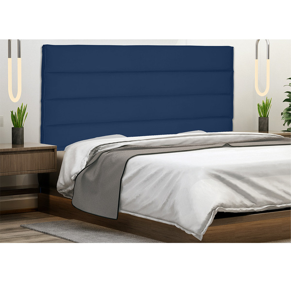 Cabeceira La Italiana Para Cama Box Casal 140 Cm Suede Azul M