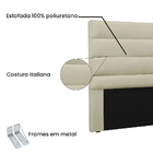 Cabeceira La Italiana Para Cama Box King 195 Cm Corino Bege S